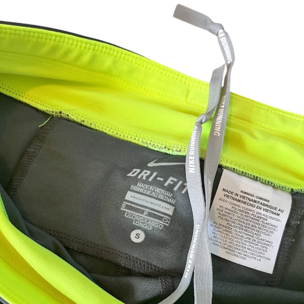 Nike Dri-Fit Neon Green/Gray Workout Leggings | Size Small - Picture 5 of 10